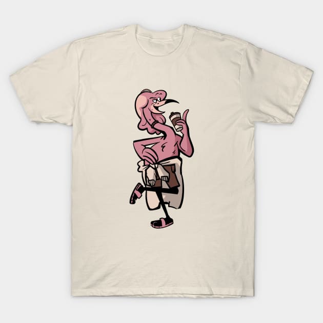 Latte Flamingo T-Shirt by sciderman